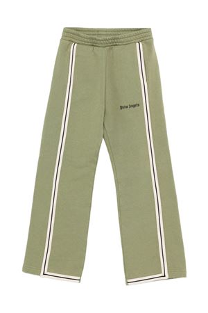 pantalone in cotone verde PALM ANGELS KIDS | PBCH012F25FLE0015610